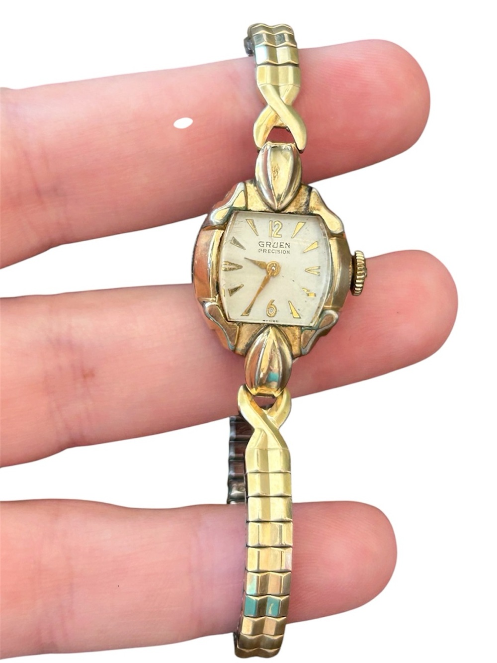 Gruen vintage gold bracelet style watch band